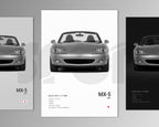 mazda miata mx-5 1.8 nb front profile car poster black and white minimalist design