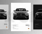 mercedes amg c63 s front profile car poster black and white minimalist design