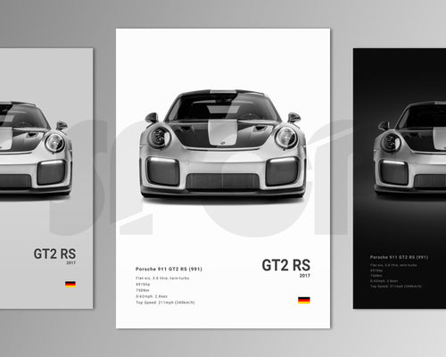 911 gt2 rs 991 front profile car poster black and white minimalist design